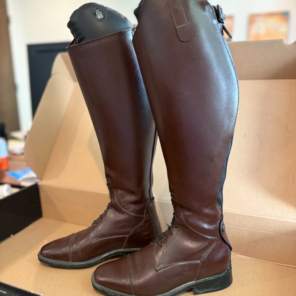 LIKE NEW Petrie Melbourne Brown Size 37 US 6.5-7 XW Calf Equestrian Riding Boots